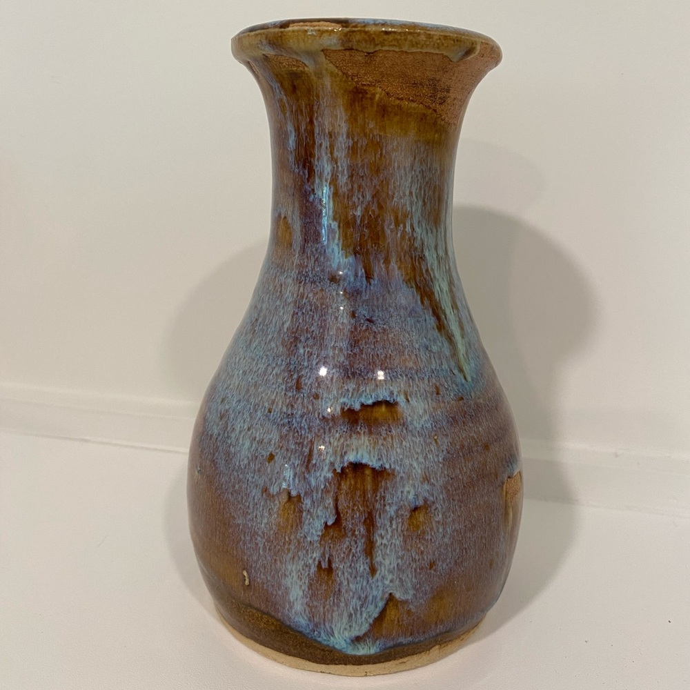 Handmade Signed Glazed Pottery Vase